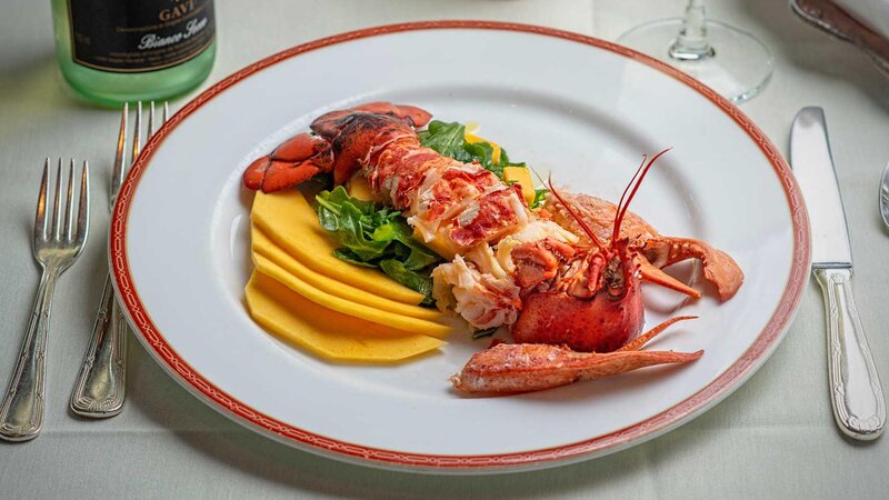 Plated lobster entree.